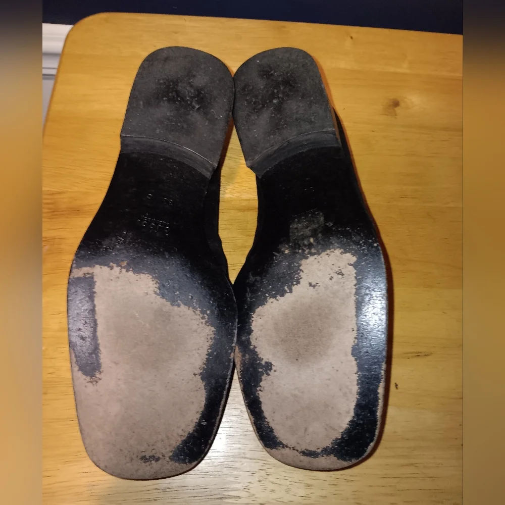 Gucci Black GG Monogram Satin Loafers - Picture 4 of 4